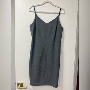 GAP Gray wool blend backless dress with leather straps- size 8